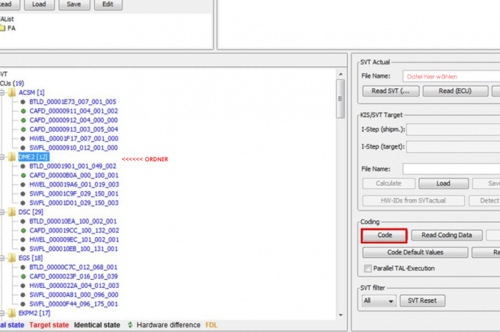 Exx/Fxx: Sonderausstattung SA843 Leistungsreduzierung Off codieren