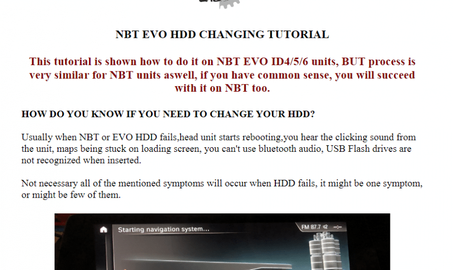 NBT EVO HDD-WECHSEL-TUTORIAL